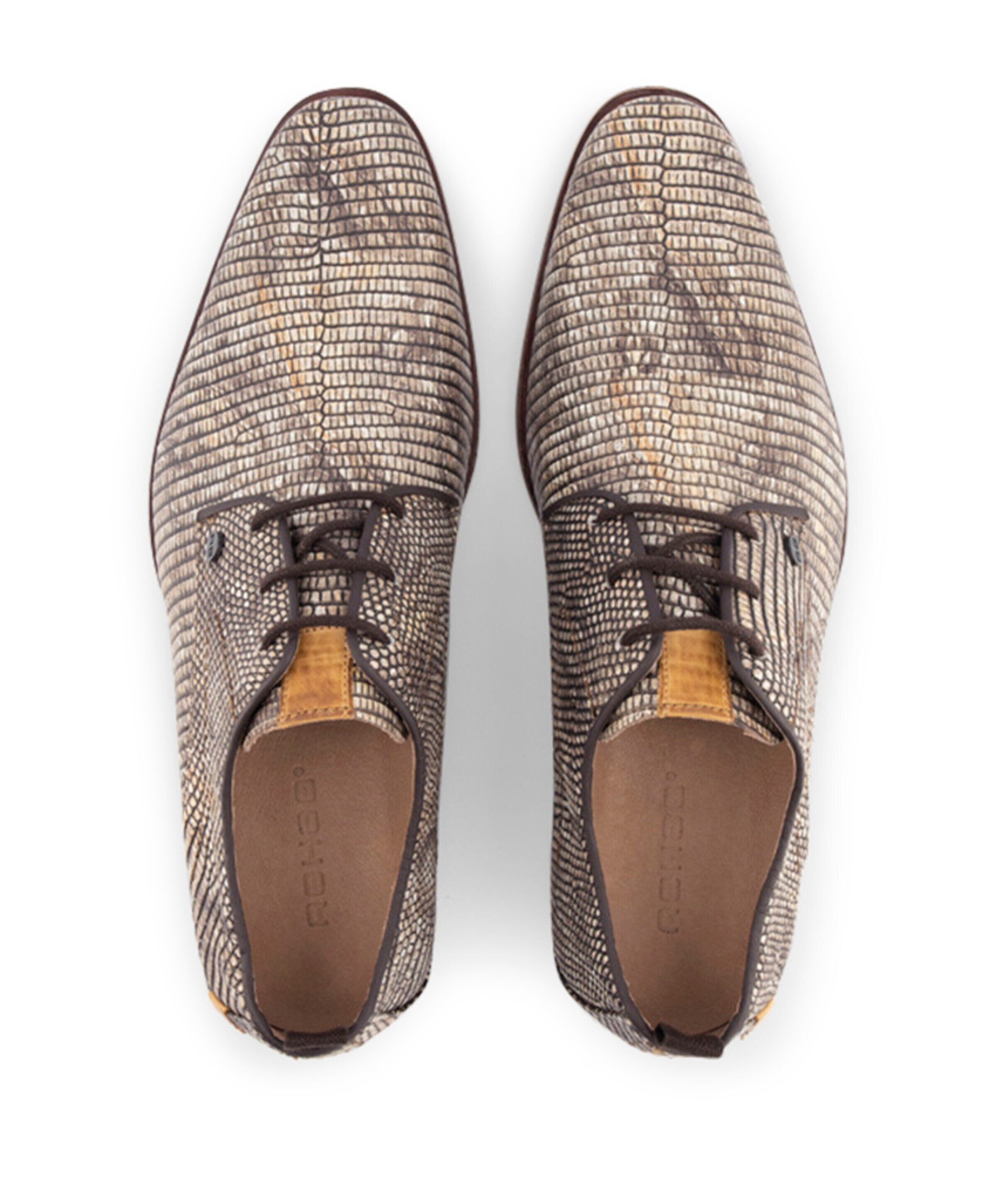 Rehab Greg Marble heren veterschoenen beige