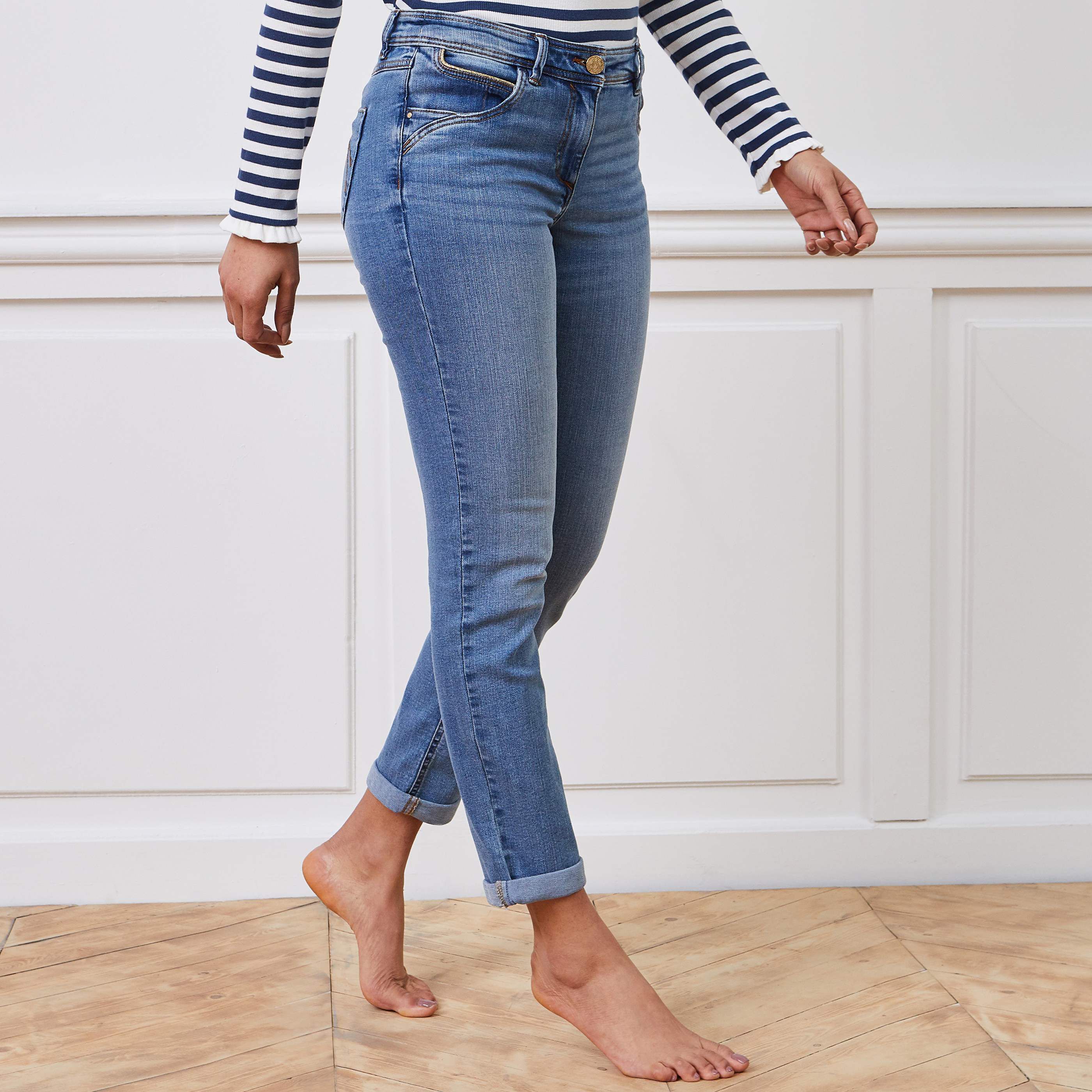 Jean slim raccourci TOKYO femme - STONE