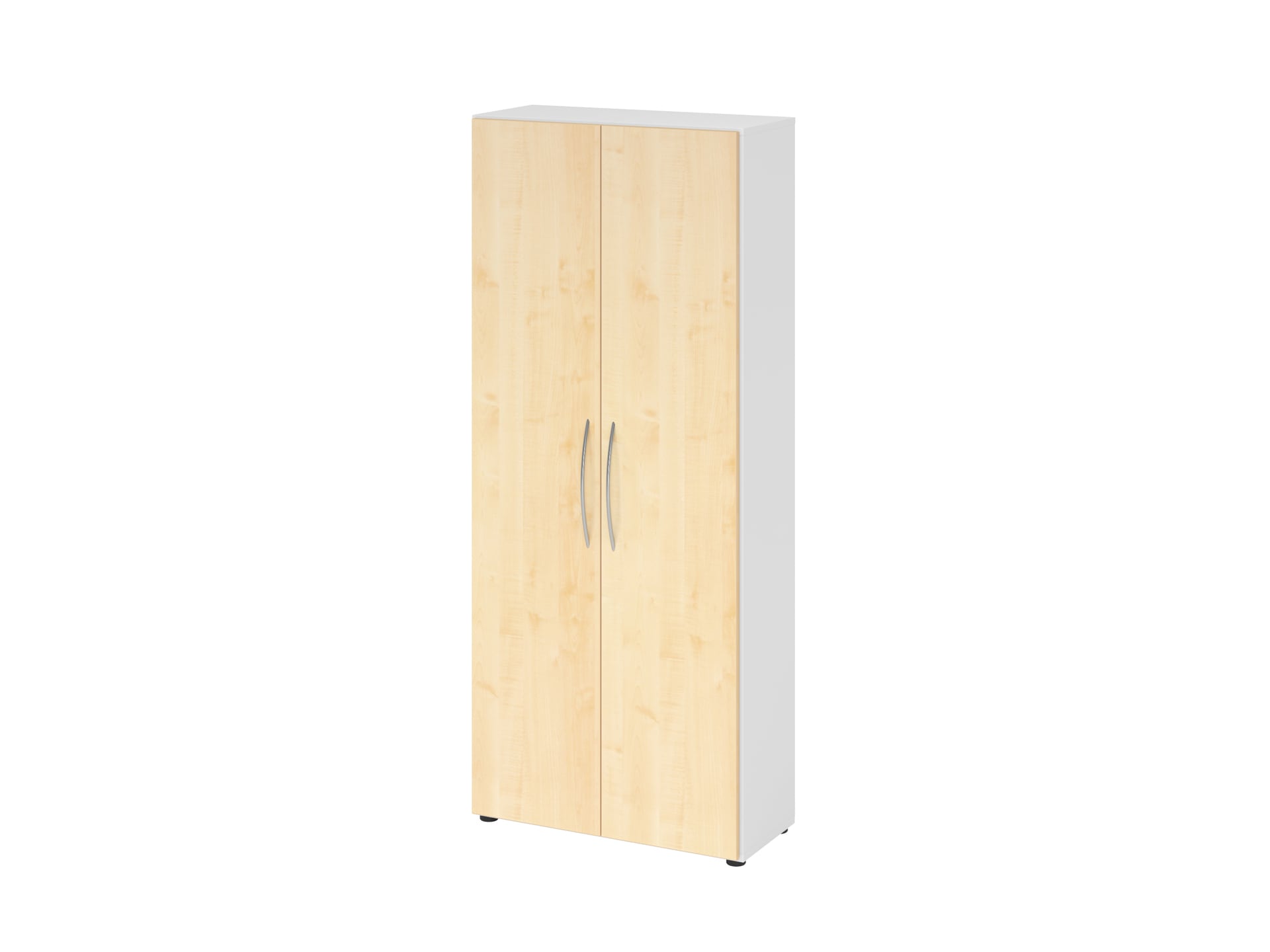 Aktenschrank 80 x 188 cm Weiß/ Ahorn