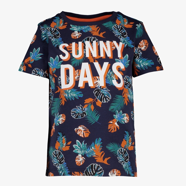 Unsigned jongens T-shirt blauw met print