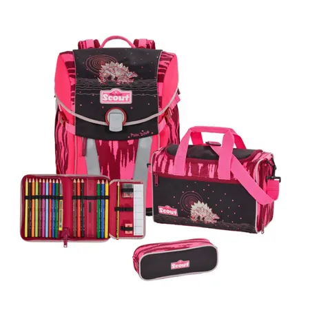 Scout Sunny Schulranzenset Pink Dino 4-teilig