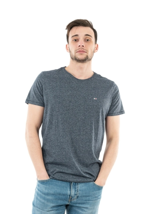 Tee shirt tommy jeans slim jaspe c neck c87 twilight navy