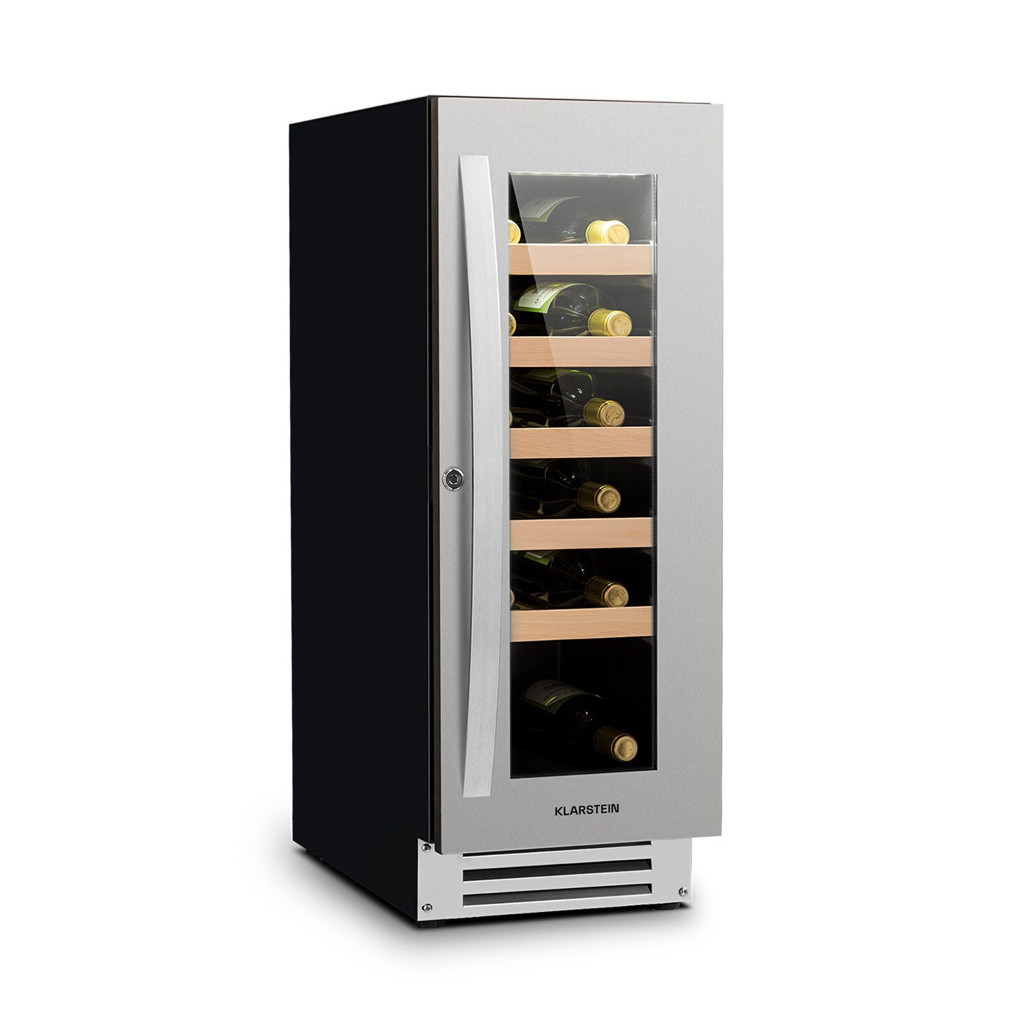 Vinovilla Smart Weinkühlschrank 50l / 20 Flaschen Glastür Edelstahl