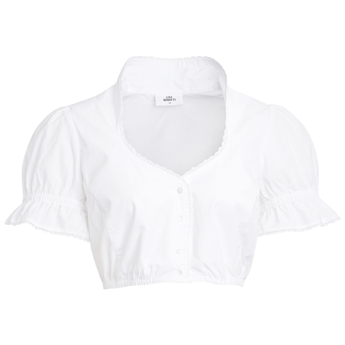 Gina Benotti Damen Dirndl-Bluse mit Spitze weiss