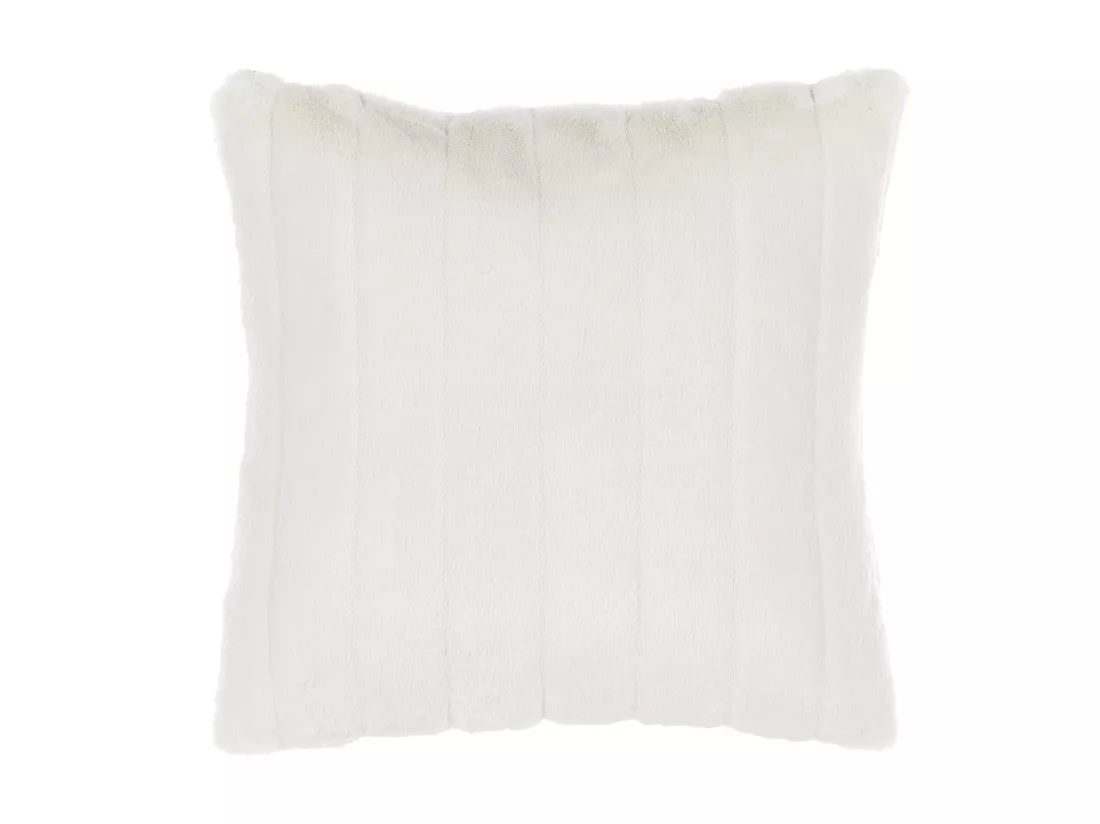 Lot de 2 coussins décoratifs PUMILA Fourrure synthétique 45 x 45 cm Blanc Unicolore
