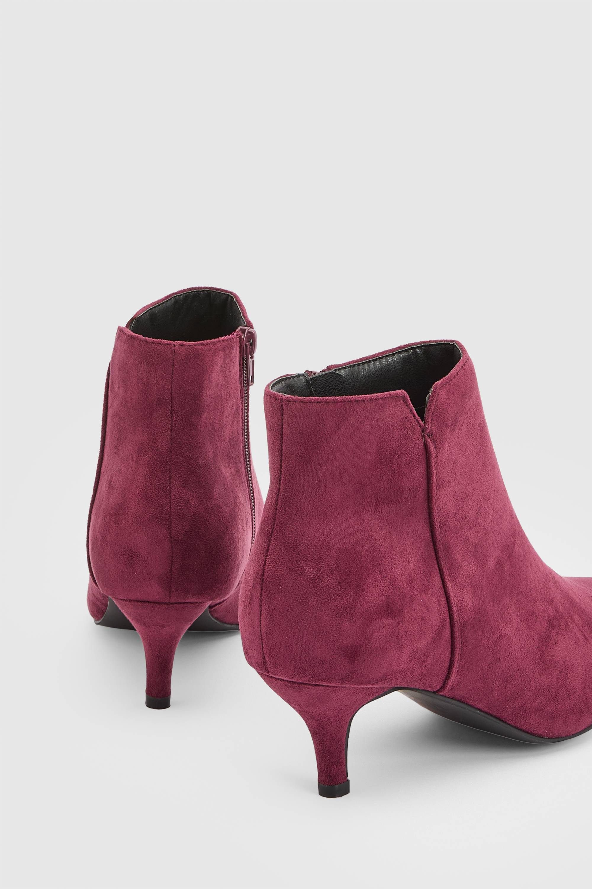 Wallis Bottines à Talon Chaton Pointues Alma Coupe Large en Daim Synthétique