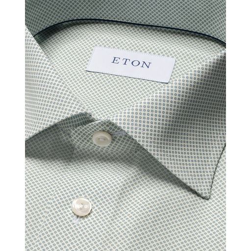 Eton Micro Print Signature Poplin Contemporary Fit Skjorte, Light Green, 46
