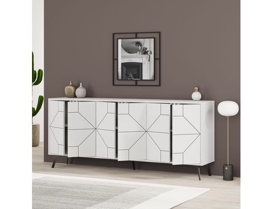CONCEPT1 - Bahut Dune blanc 184 x 35 x 77,4cm