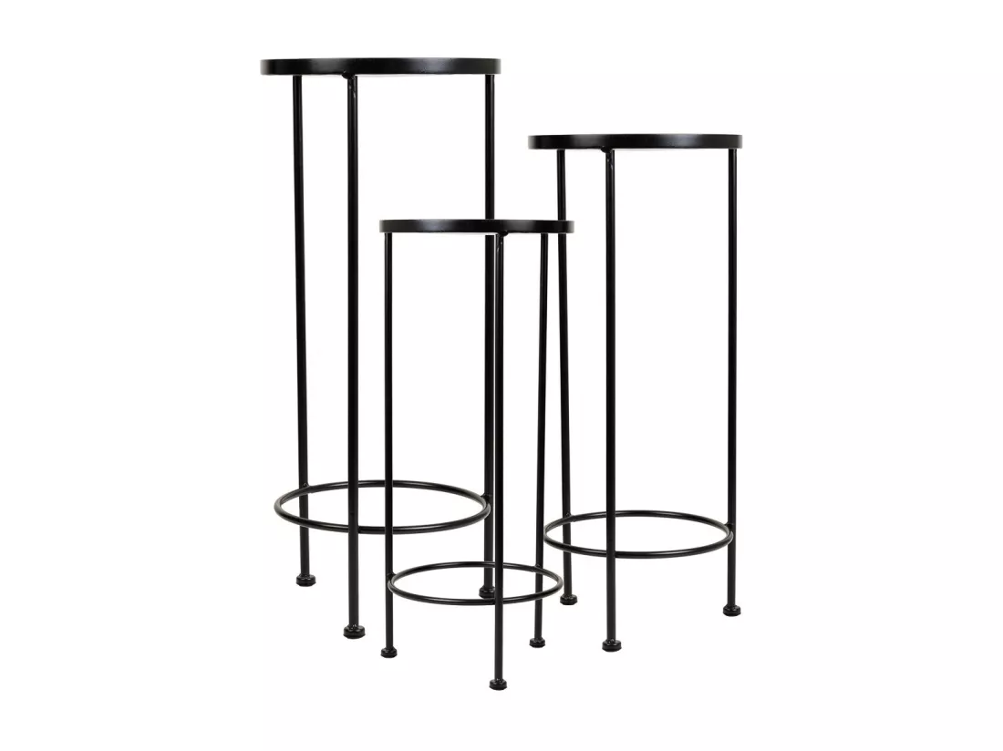 Ensemble de 3 supports en métal noirs