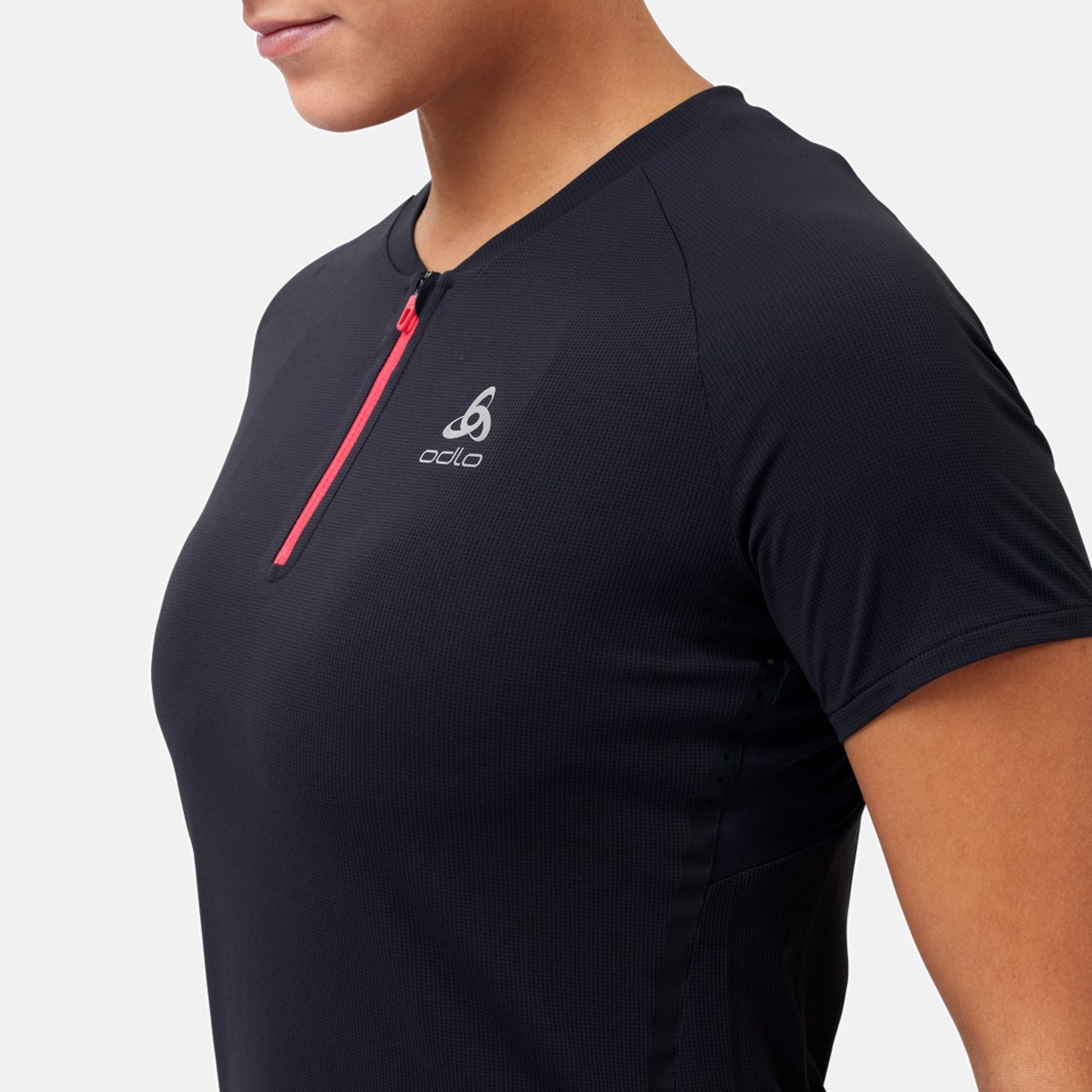 Odlo Axalp Trail Hardloopshirt Korte Mouwen Zwart/Roze Dames
