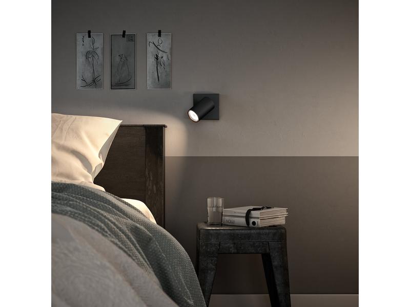 Philips Aufbauspot Kosipo GU10, 5.5W, Schwarz MyLiving Aufbauleuchte mit beweglichem Leuchtenkopf