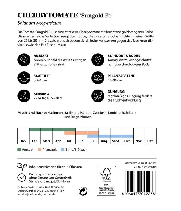 Dehner Premium Samen Cherrytomate 'Sungold F1'