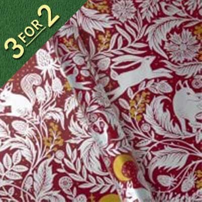 Winter Woodland Animals Burgundy 3M Roll Wrap