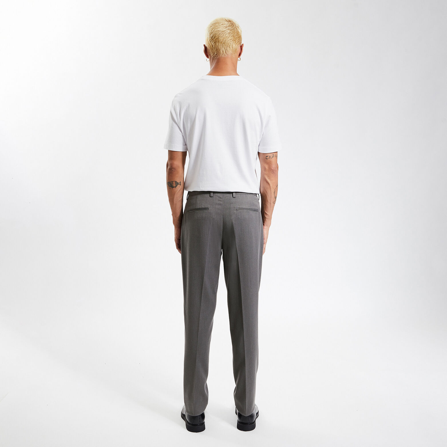 Pantalon de costume uni slim Gris foncé