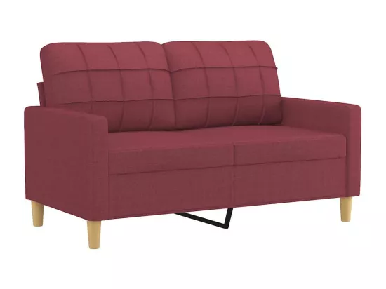 Canapé à 2 places Rouge bordeaux 120 cm Tissu
