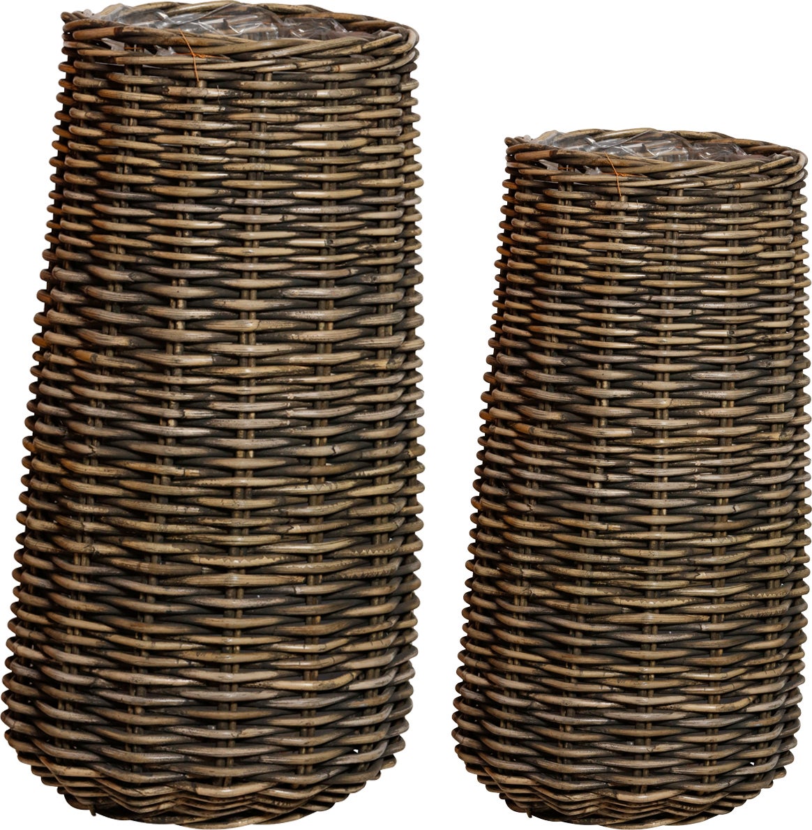 Plantenvaas rattan zwart D 32 H 60 cm