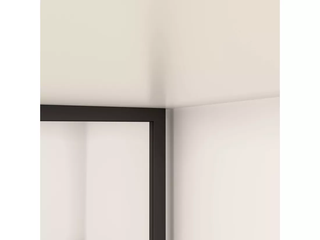 AICA Pare-muret noir 100x110cm,6mm verre anticalcaire,Pare baignoire noir,style industriel et Touche industrielle discrète