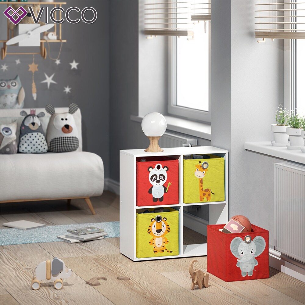 VICCO 2er Set Faltbox 30x30 cm Kinder Faltkiste Aufbewahrungsbox Regalkorb