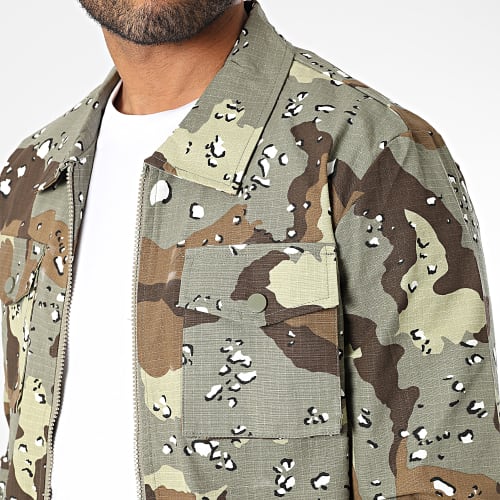 Veste Zippée Vert Kaki Marron Camouflage