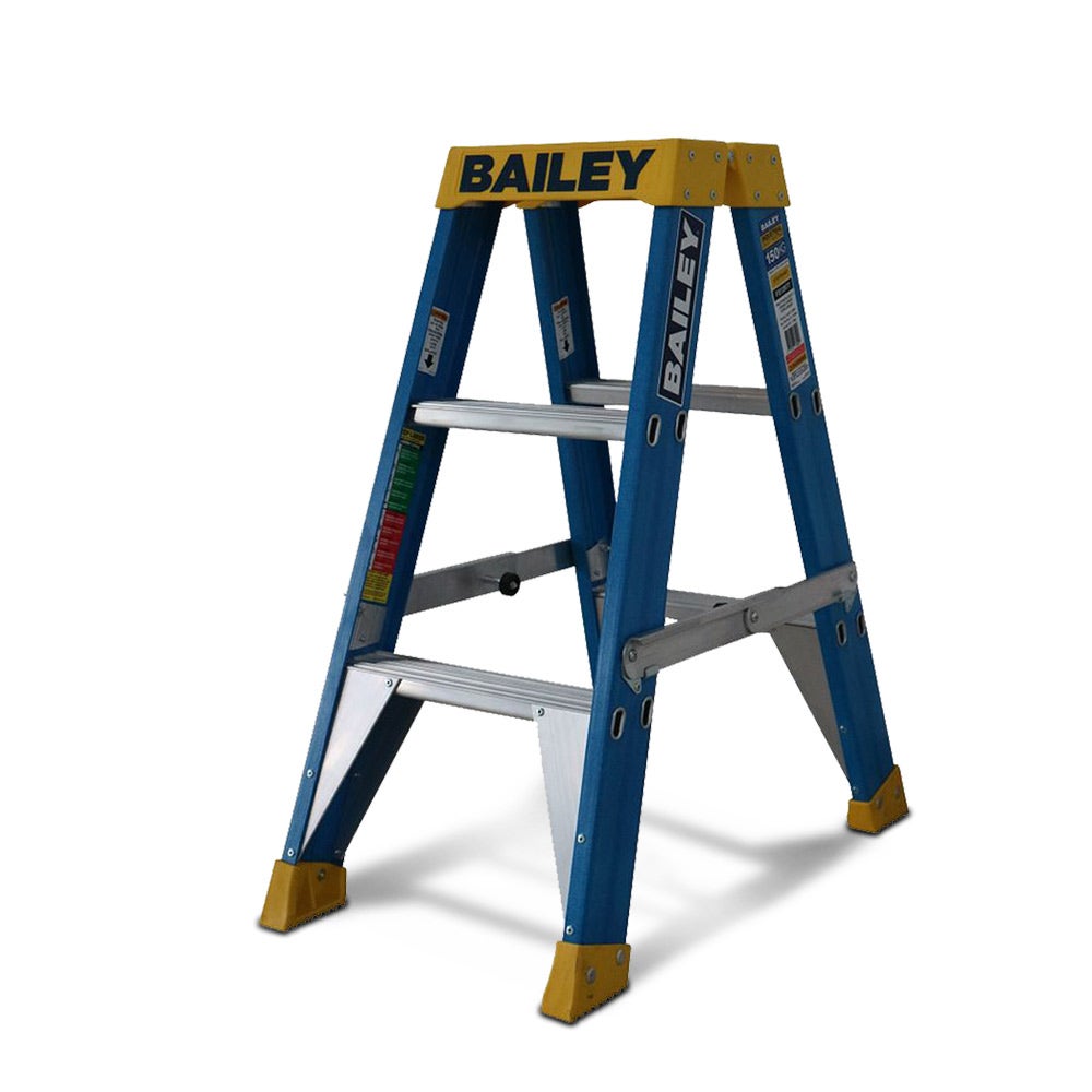 Escada de fibra de vidro dupla face BAILEY 0,9 m 150 kg Step 3 Pro FS13977