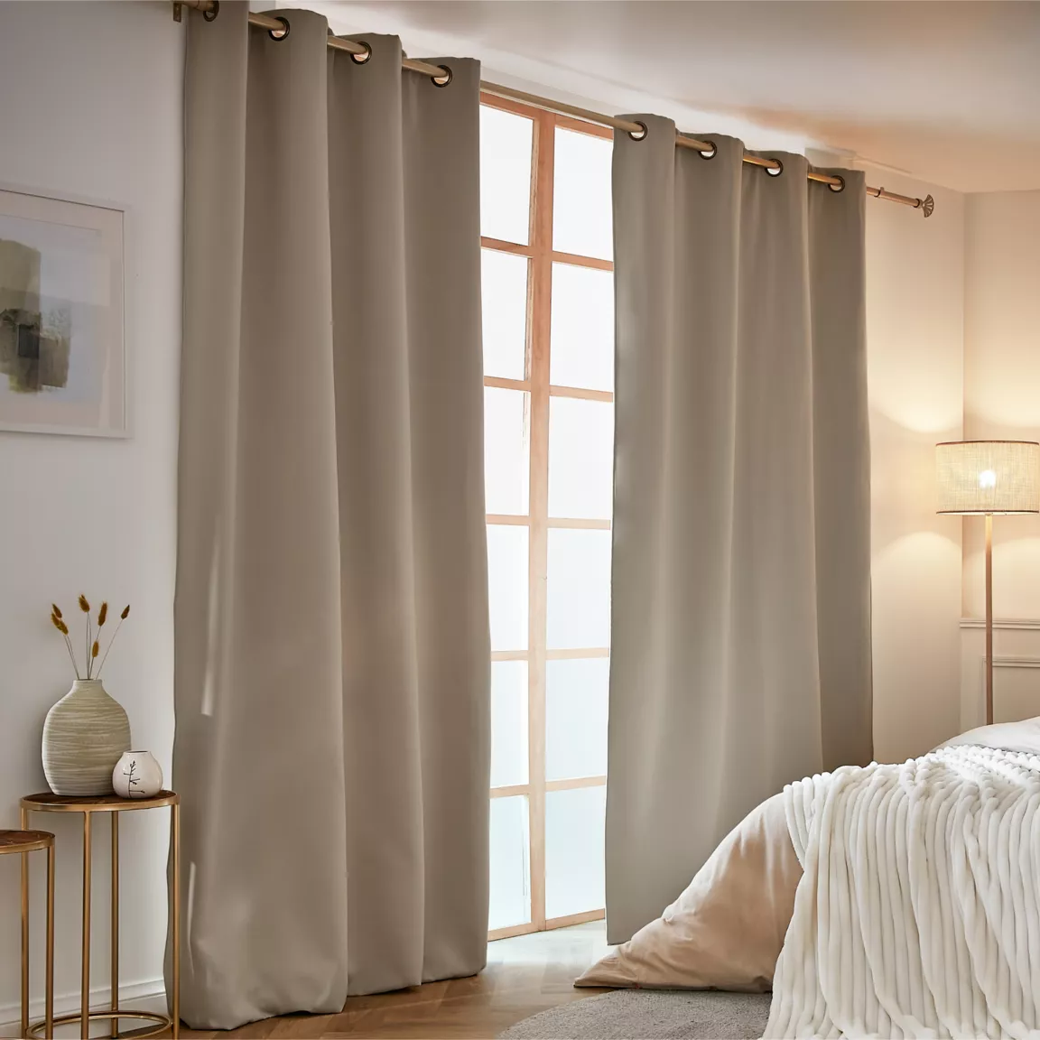 Rideau obscurcissant thermique (140 x 240 cm) Calore Taupe