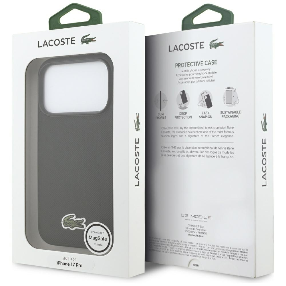 iPhone 17 Pro MagSafe Hardcase Hülle Iconic Petit Pique Woven Logo (LCHMP17LPVCK) - Schwarz