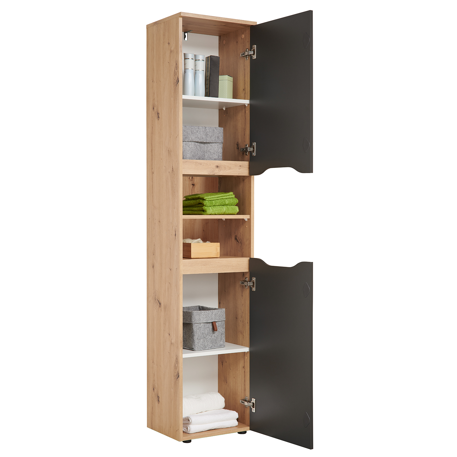 Hochschrank - Artisan Eiche-anthrazit - SoftClose - 190 cm
