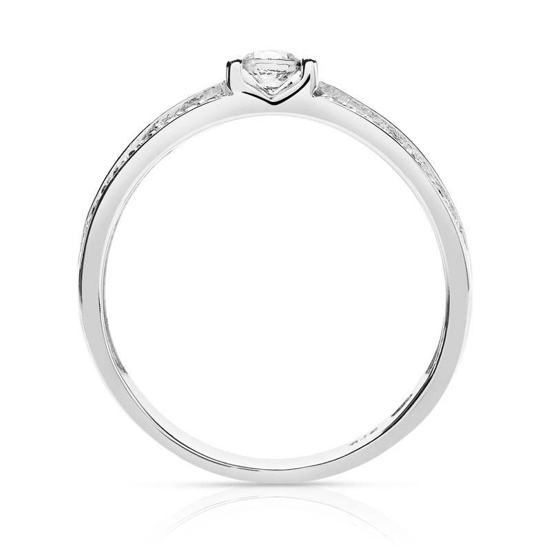 Bague or 375 blanc zirconias