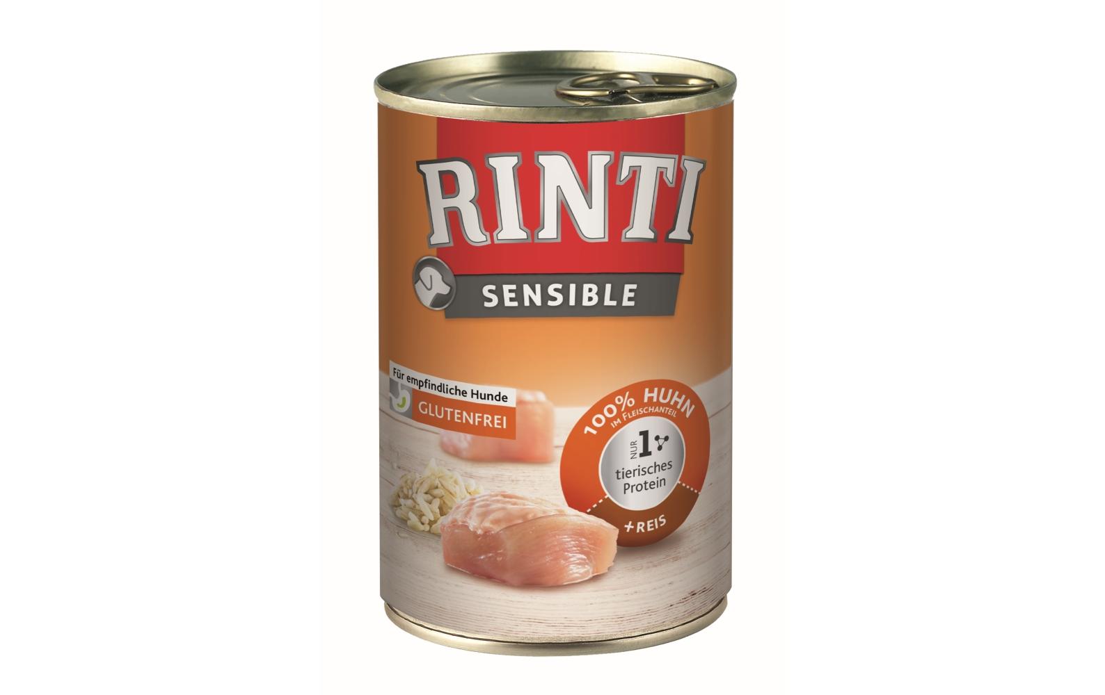 Nassfutter Sensible Dose Huhn + Reis, 12 x 400 gAlleinfuttermittel für ausgewachsene Hunde