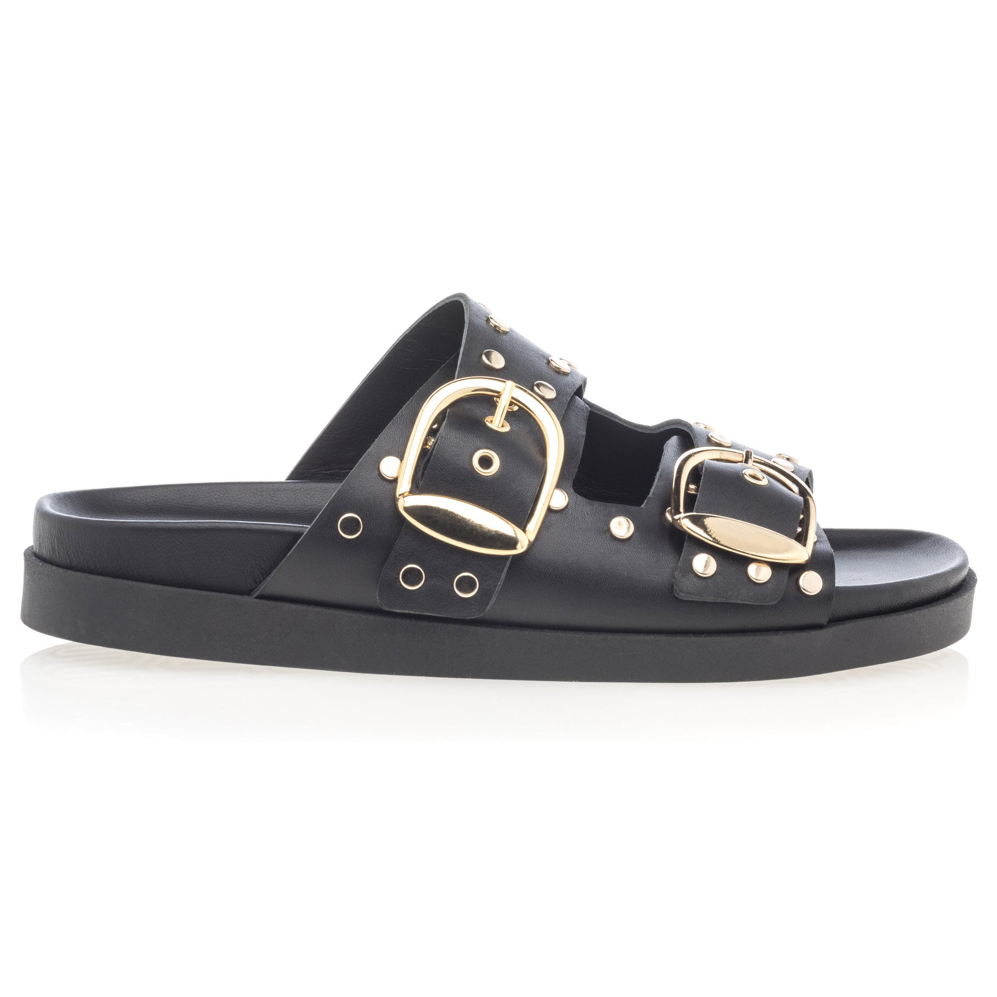 Mules Femme en cuir noir