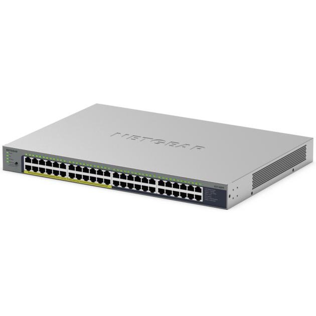 NETGEAR GS748PP Non-géré Gigabit Ethernet (10/100/1000) Connexion Ethernet, supportant l'alimentation via ce port (PoE) Gris