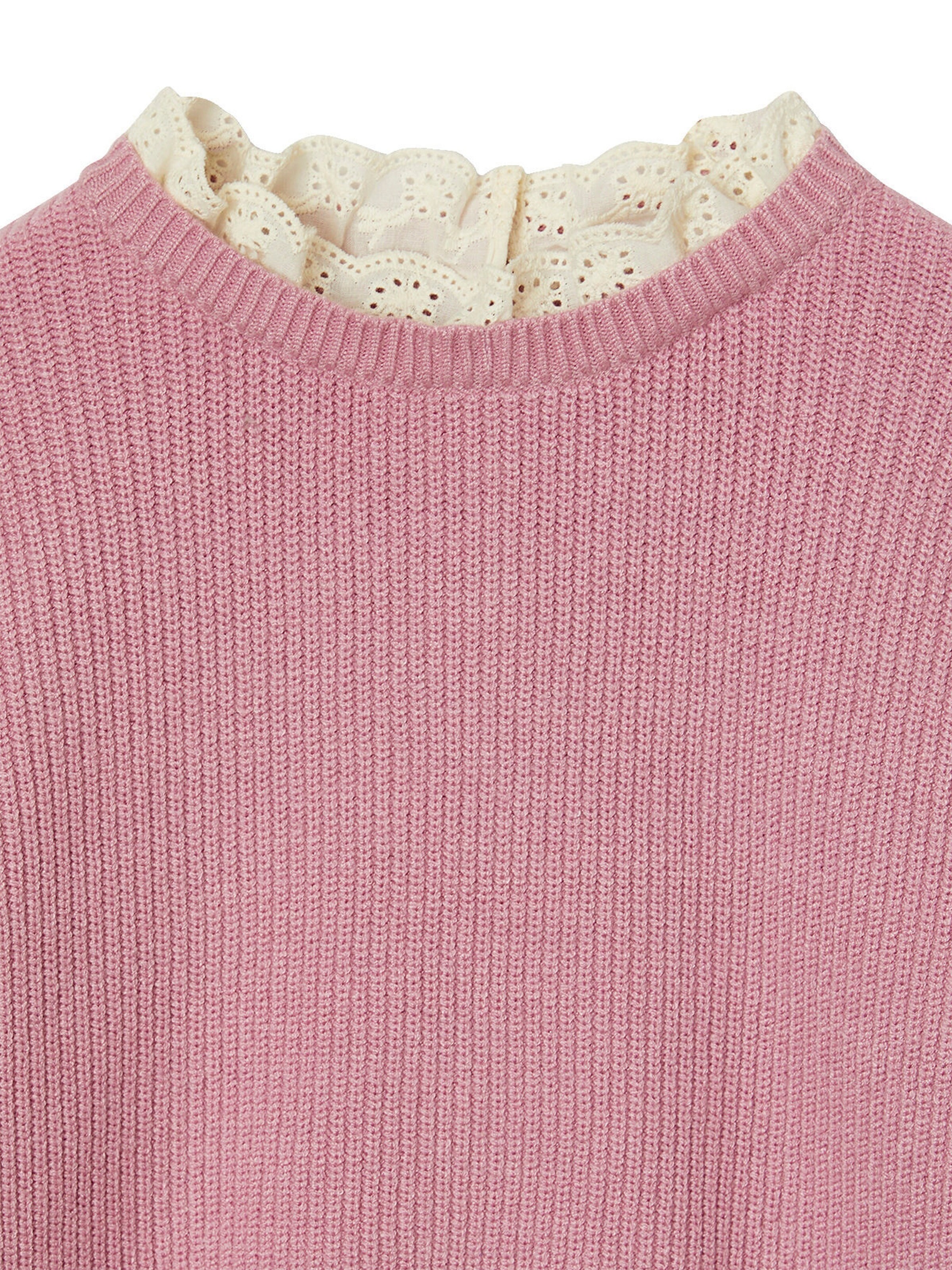 Vertbaudet Mädchen Pullover mit Volantkragen, Capsule Collection MAMA, TOCHTER & BABY lavandel