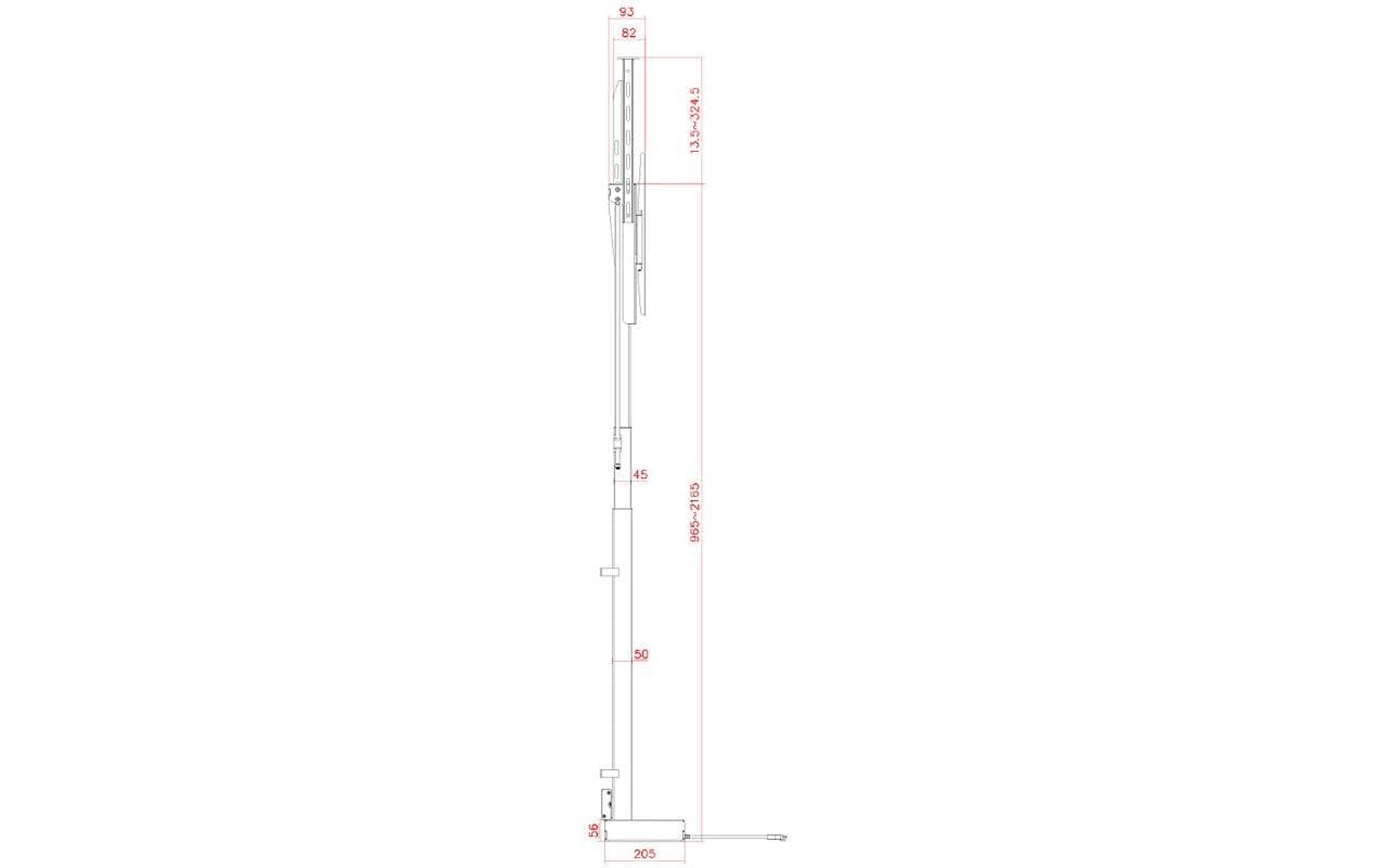TV-Lift HP 66-3 L max. 60 kg<br>TV-Einbaulift für 43-88 Zoll Fernseher zum Rauffahren oder Runterlassen