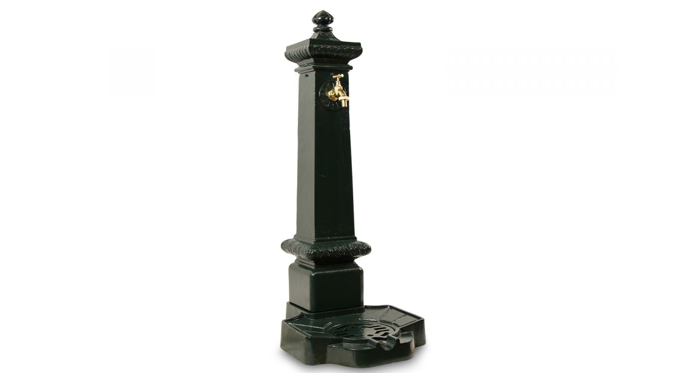 Fontaine de jardin aluminium vert 38x47x99cm
