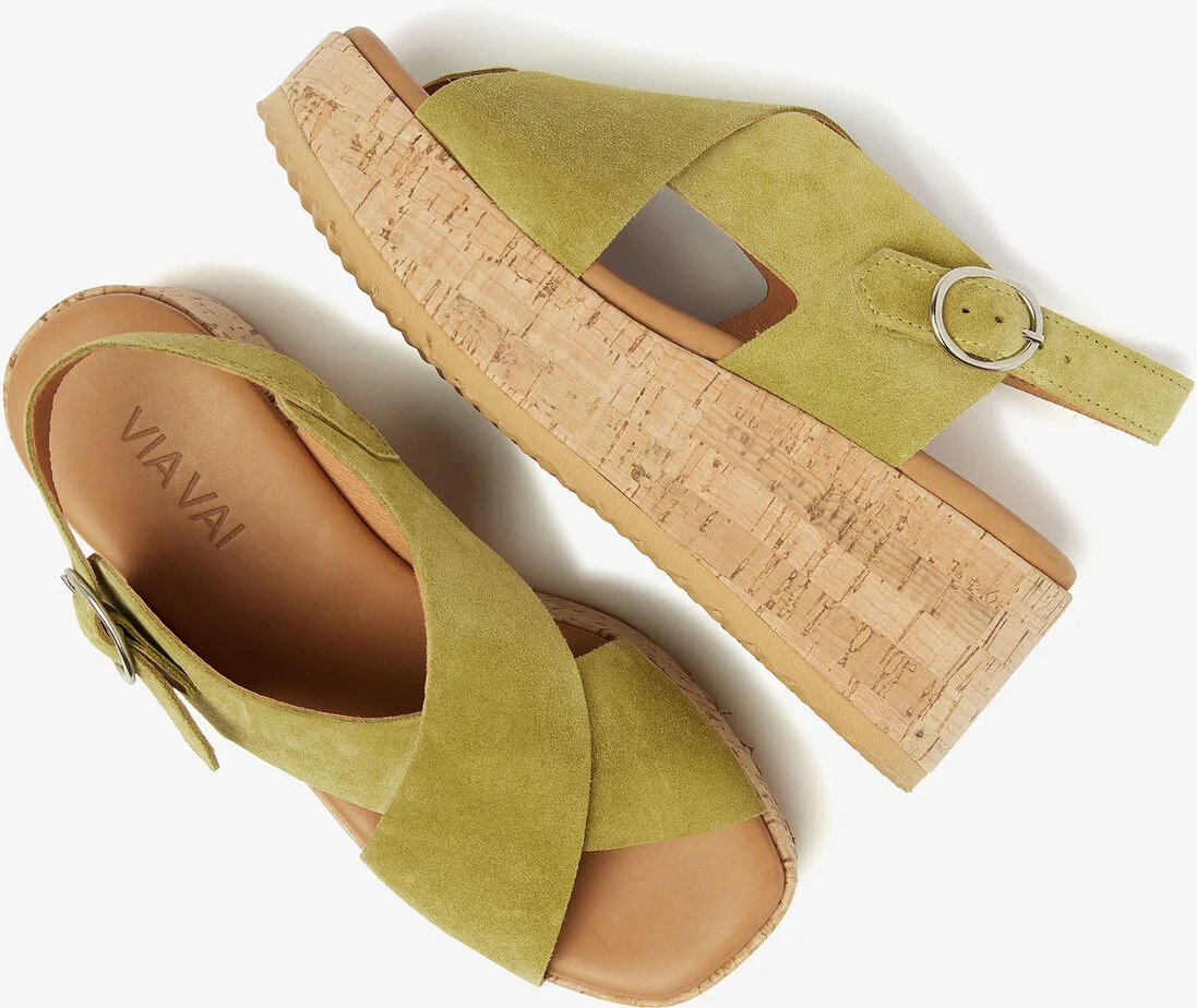 VIA VAI groene via vai sandalen sissel raise