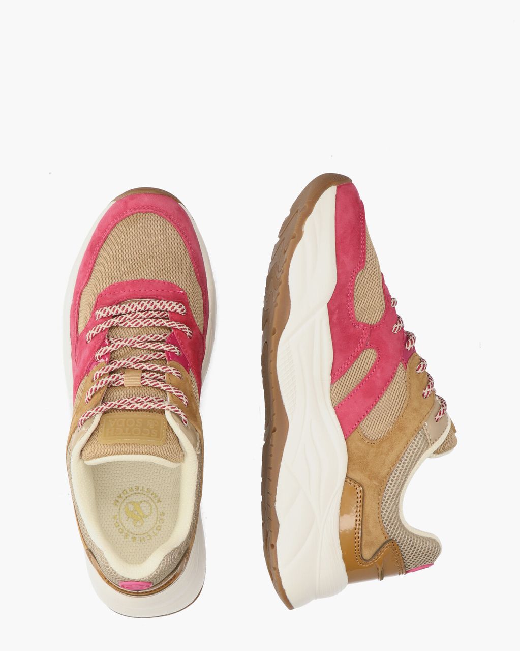 Scotch & Soda Celest Cognac/Rood Damessneakers