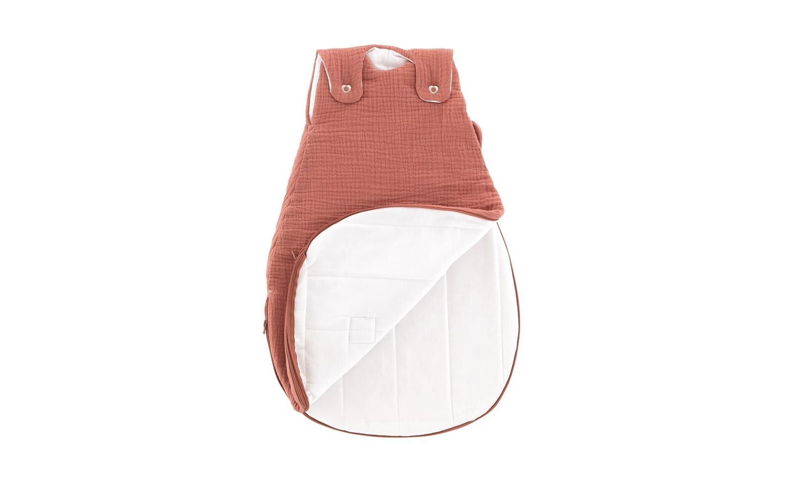 Baby-Ganzjahresschlafsack aprikose 56/62Hochwertiger Babyschlafsack aus Baumwollmusselin
