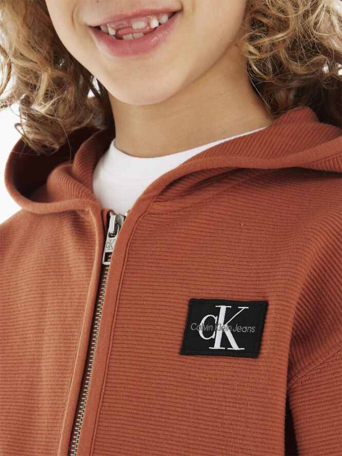 Calvin Klein Zip-through sweatshirt with badge logo Gan