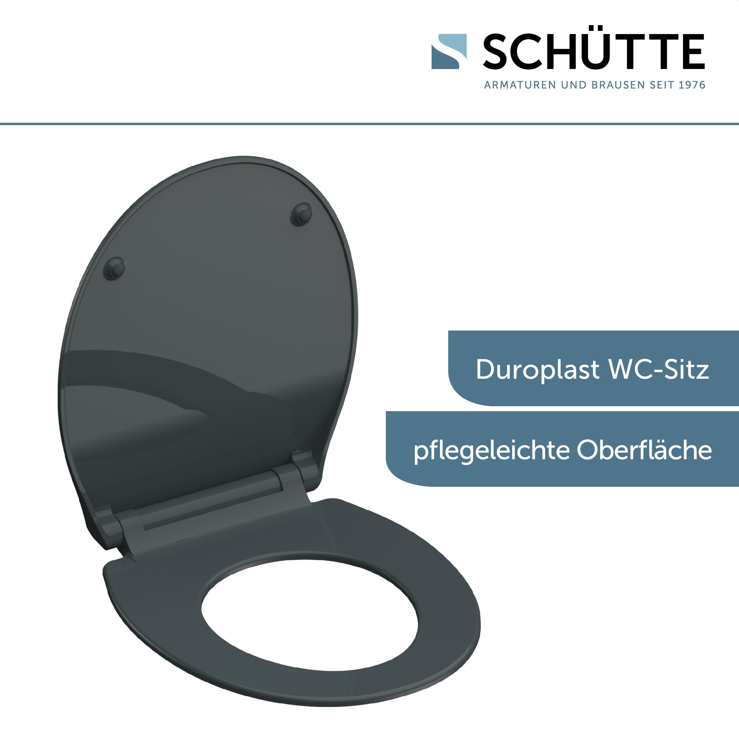 SCHÜTTE Duroplast WC-Sitz SLIM ANTHRAZIT, mit Absenkautomatik und Schnellverschluss