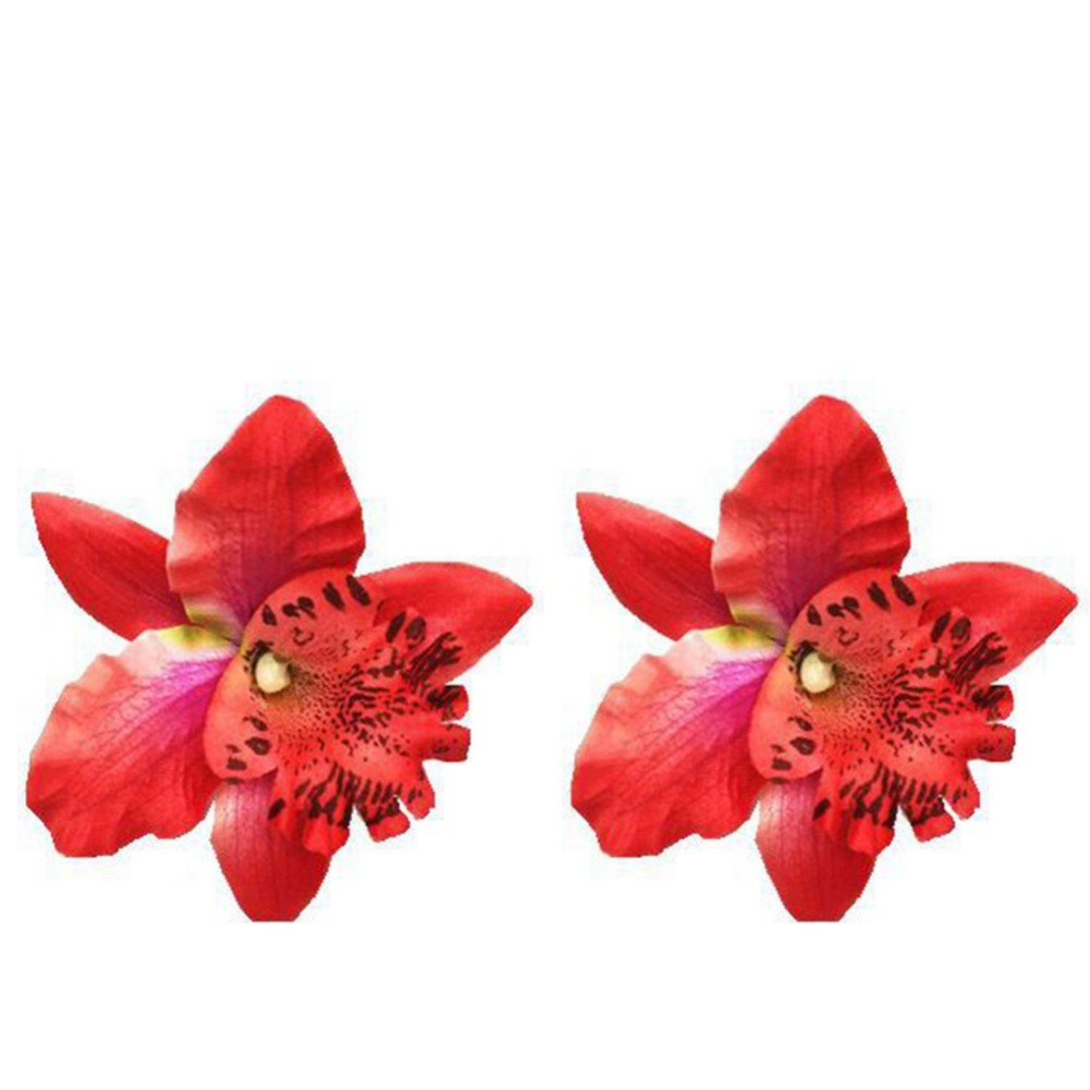 (2er Set) Haarspange Blumen Haarklammer Haarschmuck Accessoire - Rot