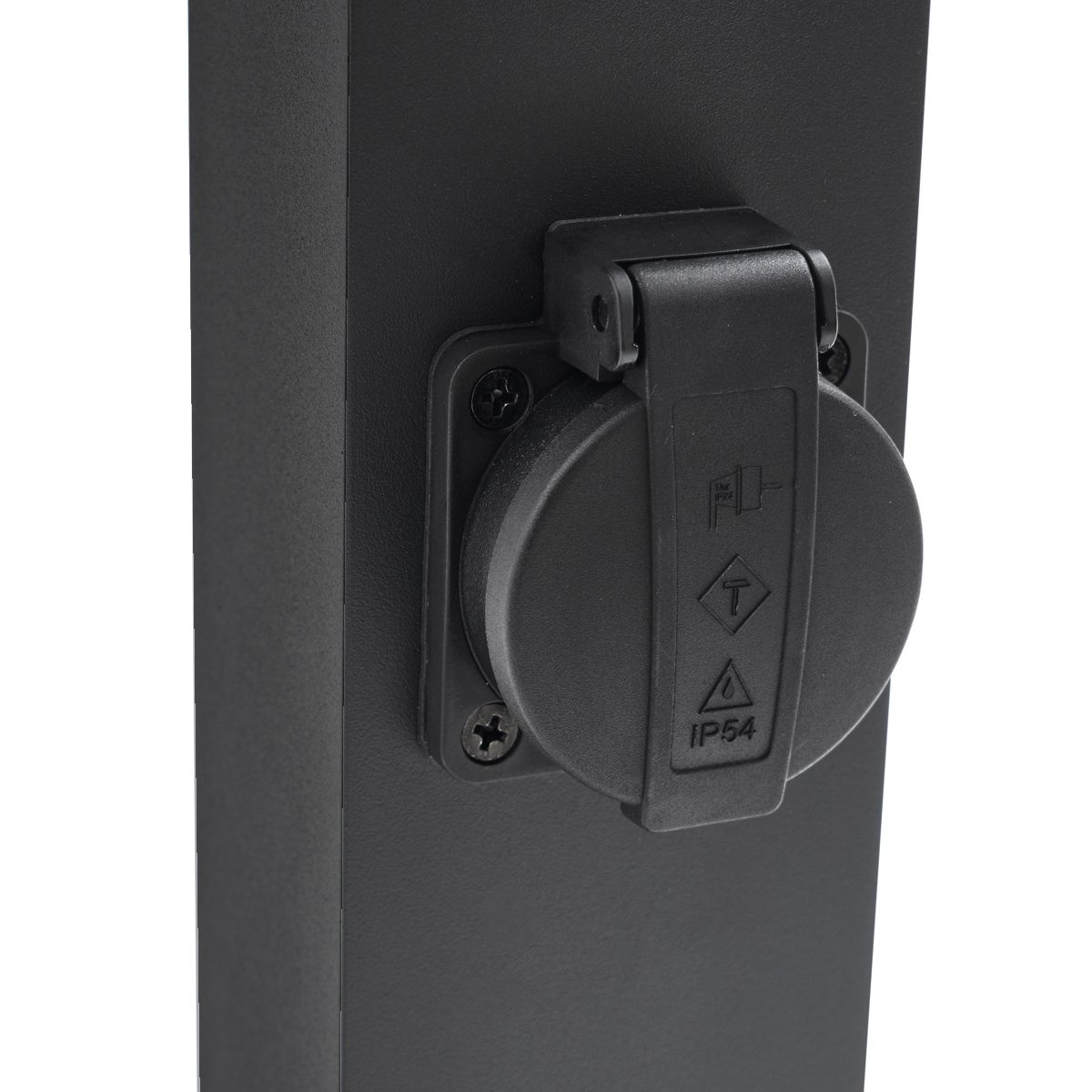 Moderne staande buitenlamp zwart 65cm met stopcontact IP44 - Baleno