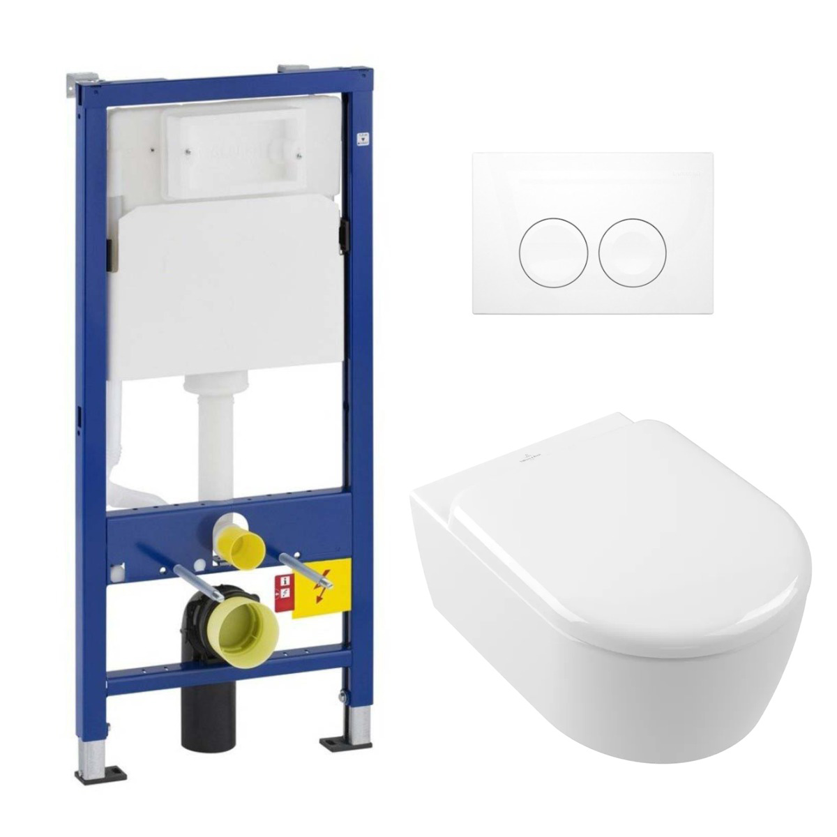 Geberit UP100 toiletset met Villeroy & Boch Skyla randloos toilet met TwistFlush en softclose zitting