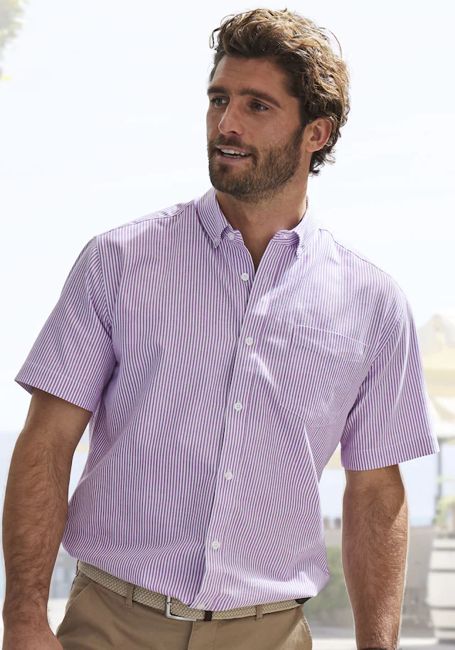 H.I.S Kurzarmhemd »Regular fit«, Oxfordhemd kurzarm mit Button-down-Kragen aus reiner Baumwolle