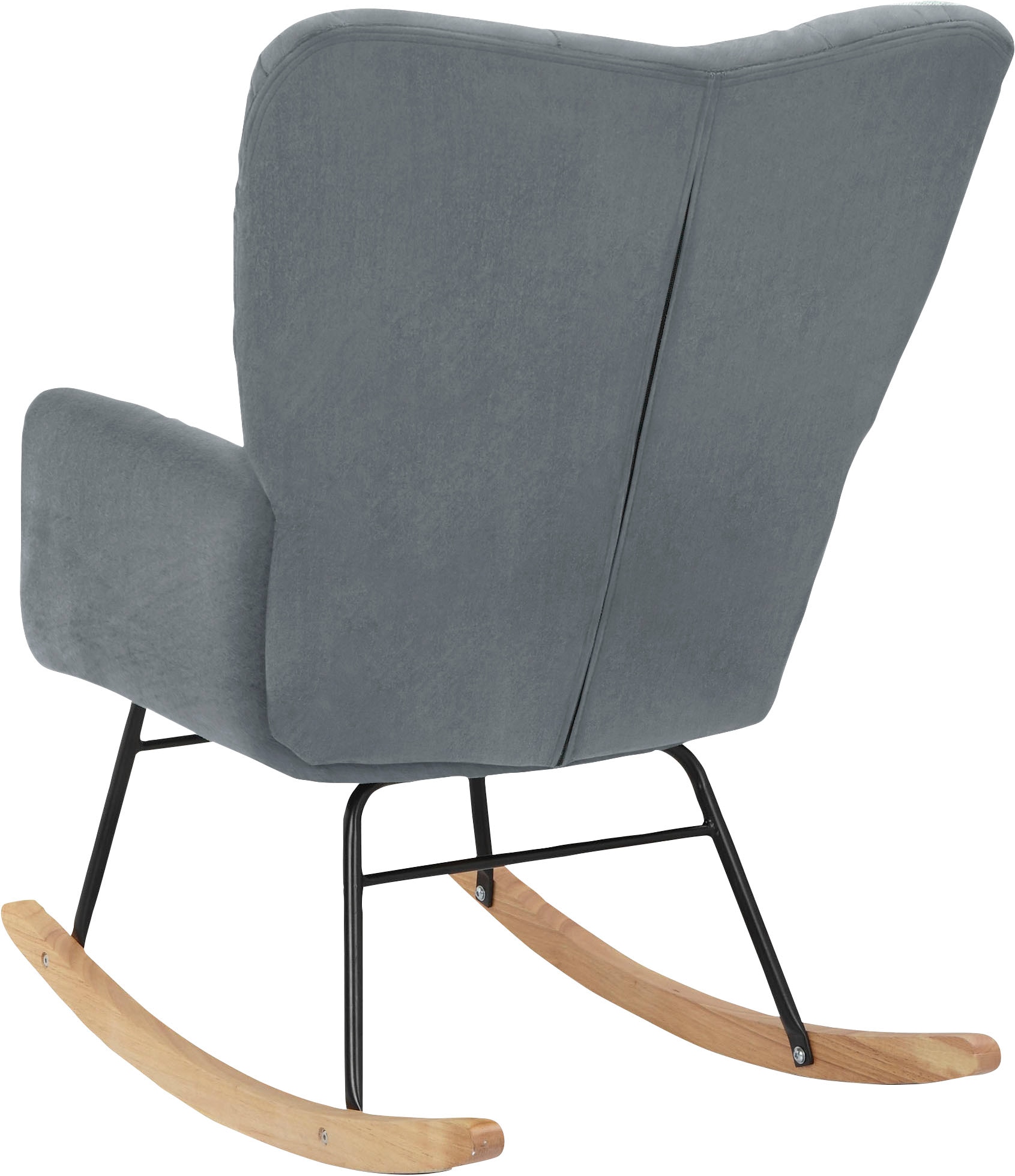 Home affaire Schaukelsessel »Anika, Ohrensessel Wohnzimmer mit Funktion,« 1 Stk. tlg. Sitz und Rücken gepolstert, Beine aus Metall und Holz, Sitzhöhe 48 cm