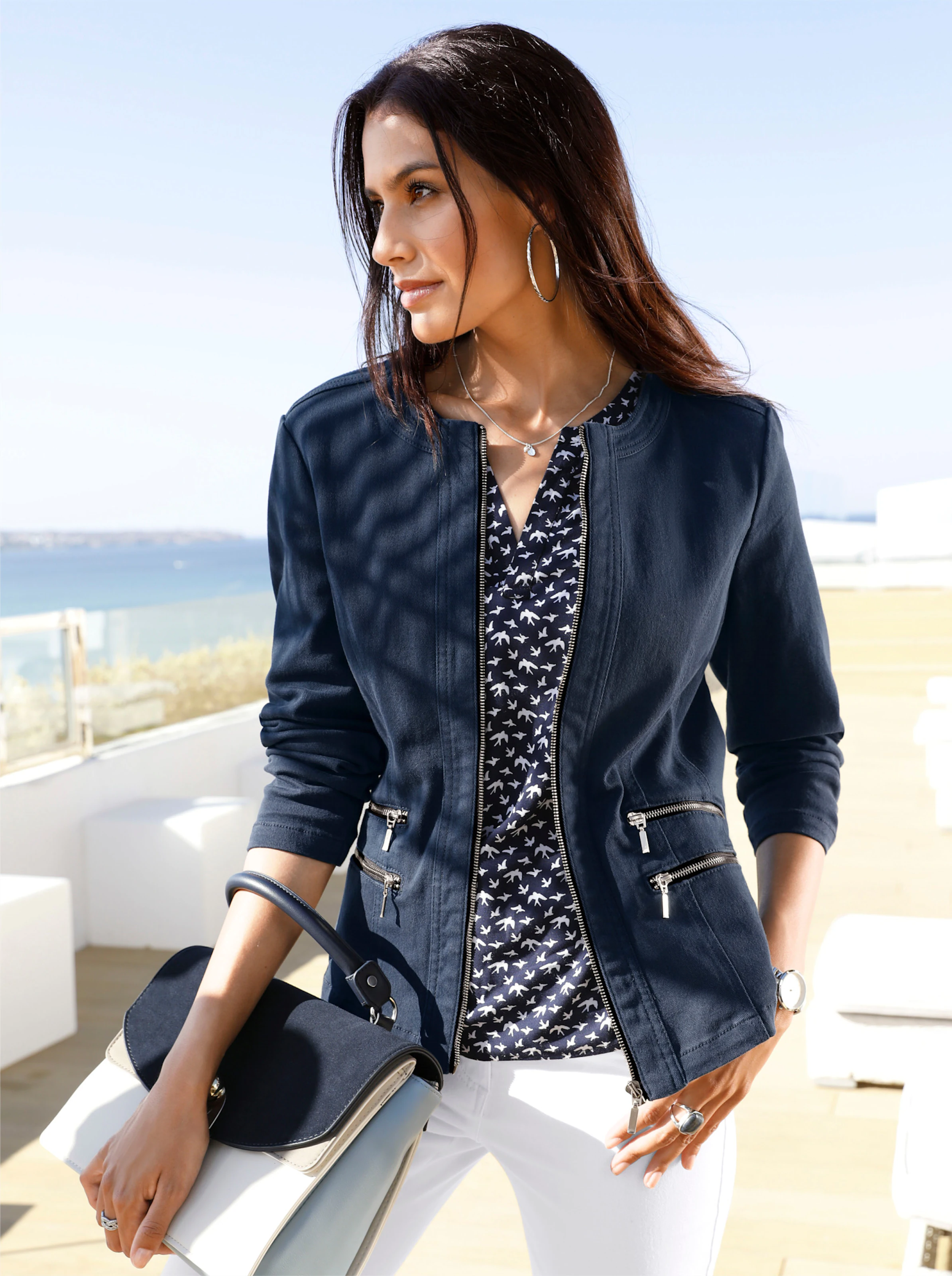 Jeansblazer in marine