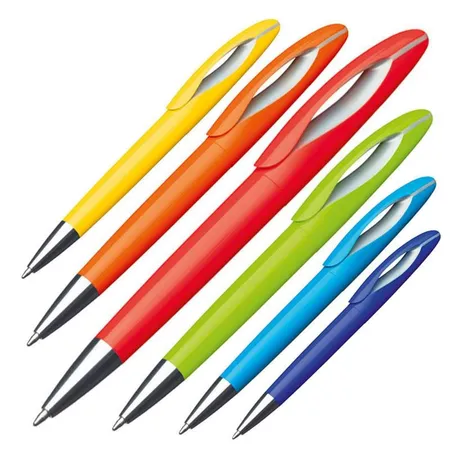 Easy Gifts Dreh-Kugelschreiber aus Kunststoff, 6 Stück in verschiedenen Farben