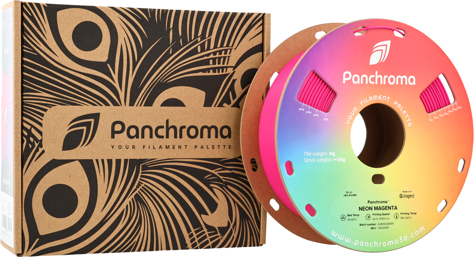 Polymaker  Panchroma™ PLA Neon Magenta, 1,75 mm / 1000 g    UV reaktives Filament in Magenta