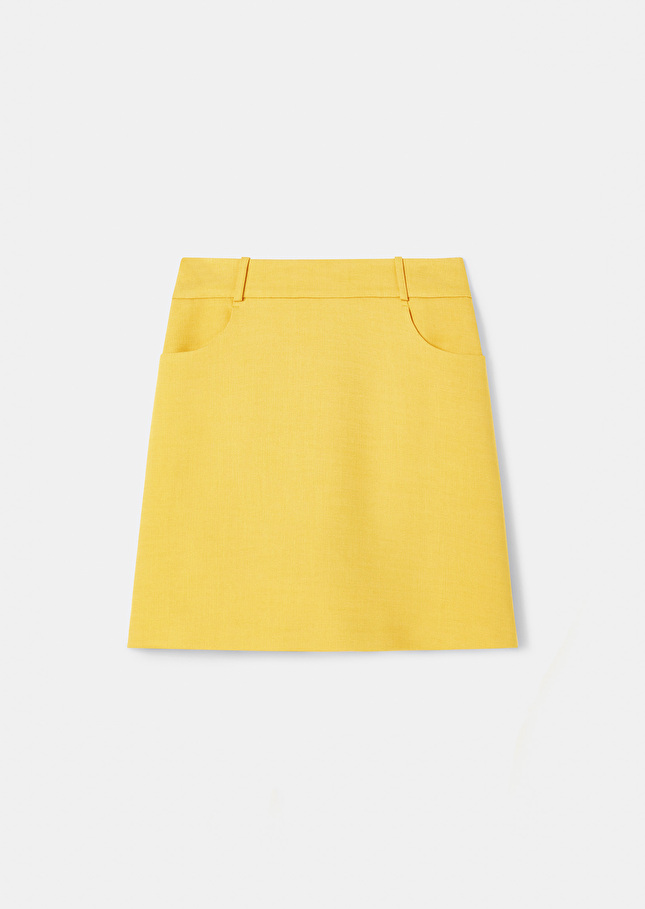 Jupe Janicejaune en tissu flammé
