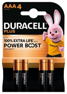 DURACELL Batterie Plus Power Boost AAA, 4 Stück