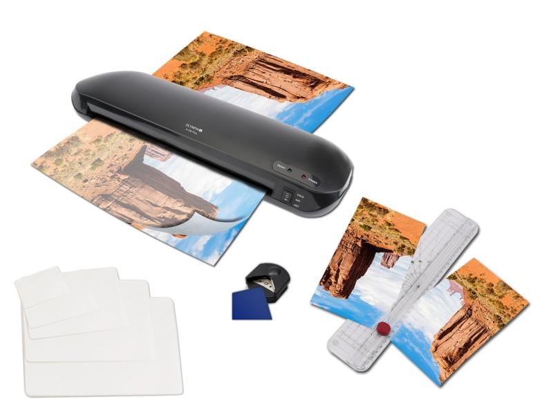 Olympia Set A330Plus Laminator/Schneidelineal/Runder/Folien Laminiergerät, Schneidelineal und Eckenabrunder in einem Set